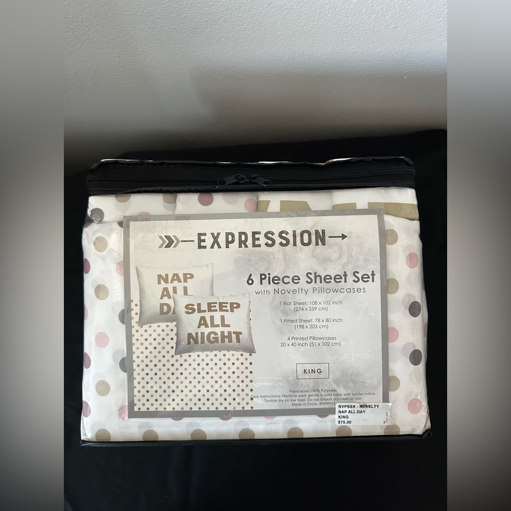 Expressions 6 Piece Sheet Set with Polka Dots